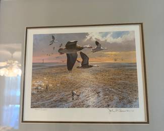 1985 TEXAS - State Duck Stamp Print JOHN COWAN with STAMP!