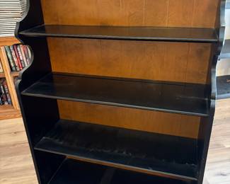 Bookshelf display cabinet with hand painted scroll on the sides