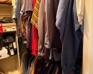 Closets and closets of high end men's clothing