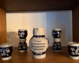 Vintage Corzelius German Wine Set Stein & cups