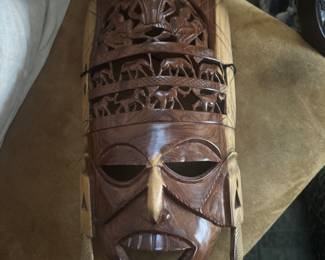 Carved African mask 