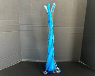 Beautiful Blue 21 Tall Tapered Glass Vase