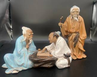 Ceramic Chinese Glazed Mudman Sculptures Shiwan Artistic Ceramic Factory