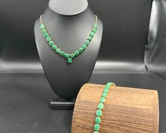 Stauer Cleopatras Emerald Necklace And Bracelet