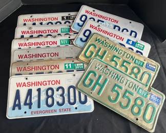 Five Pairs Of Washington License Plates