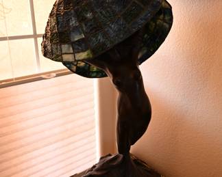 Art Deco style stain glass lamp, need repair 