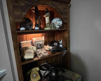 Book case with Indian, Telecommunication items and Vintage News Papers