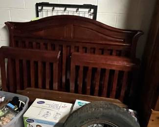 crib to full transition bed.  Spoked wheel