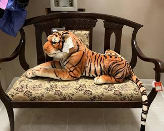 Antique Settee with Tiger