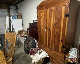Spoked Wheel and Cedar Wardrobe
