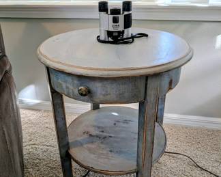 #5+#6 Round Teal Side Table 19"Wx24"H $75ea