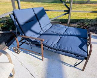 #38 Hampton Bay Double Chaise Lounger w/4 Cushions $475