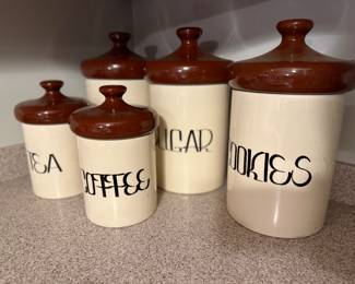 Set of vintage ceramic canister sets