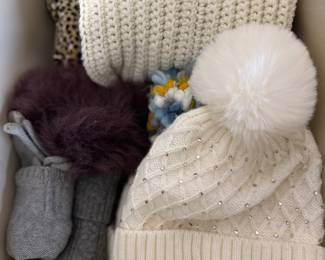 Assorted hats and gloves