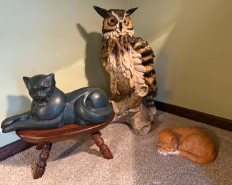 Trio of decorative animal sculptures brings warmth and personality to any space.