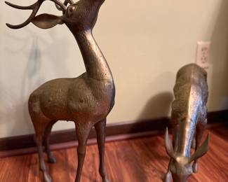 Large brass deer decor