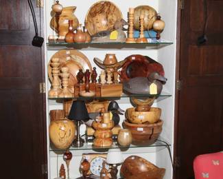Huge collection of hand turned wooden items all from local trees