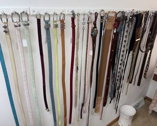 Brighton, B. Kieselstein Cord Sterling Silver Alligator Buckle W/Leather Belt, Vtg St John Leather Woven Chain Belt, Tory Burch Snakeskin Logo Belt, Vtg Donna Karan Wrap Leather Belt, Streets Ahead Leather Belt W/Beads!