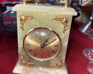 Xavier Of London Green Onyx Mantle Clock!
