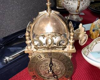 Vtg Brass English Mantle Clock!
