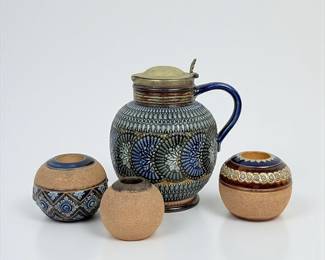 (1) Doulton Lambeth Jug and (3) Match Strikers