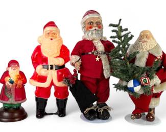 (4) Vintage Standing Santa Clause Figures