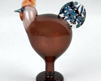 Oiva Toikka Nuutajarvi Glass Rooster 1998