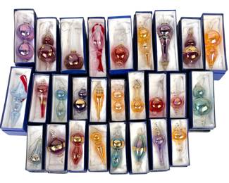 (28pc) Hand Blown Egyptian Glass Tree Ornaments