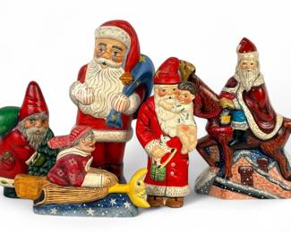 (5) Vaillancourt Folk Art Chalkware Figures