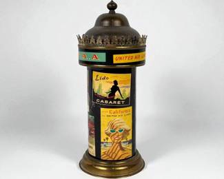 French 1930s Music Box Cigarette Dispenser