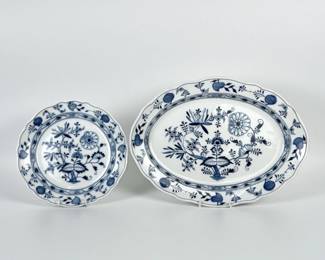 (2pc) Meissen Blue Onion Platters