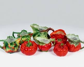 (8pc) Royal Bayreuth Porcelain Vegetable Creamers & Boxes