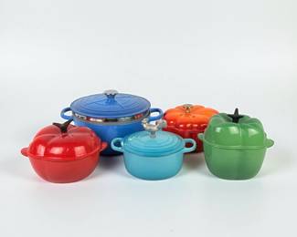 (5pc) Le Creuset Enameled Cast Iron Cookware