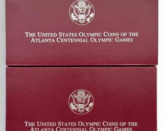 (2) Atlanta Centennial Olympic Silver Coin Sets 1995 & 1996