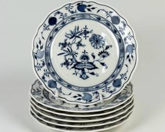 (6pc) Meissen Porcelain Blue Onion Plates
