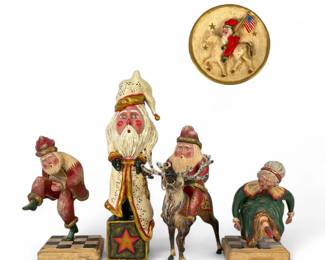 (5) Jauquet Hand Carved Holiday Figures