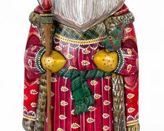 Carved Wood Russian Santa