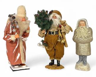 (3) Santa Claus Holiday Decor Figures