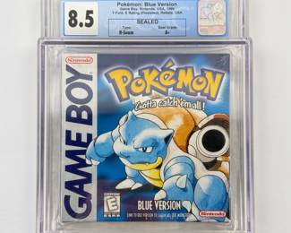 Pokemon Blue Version Gameboy Sealed, CGC 8.5 A+