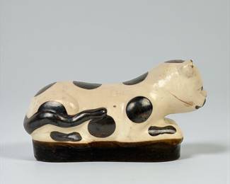 Antique Pottery Cat Figure