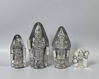 (4) Antique Chocolate Santa Clause Molds