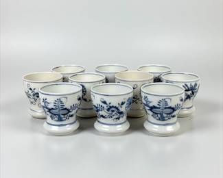 (10pc) Meissen Porcelain Blue Onion Cups