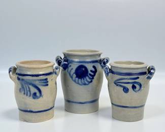 (3pc) Salt Glazed Stoneware Pottery Crocks