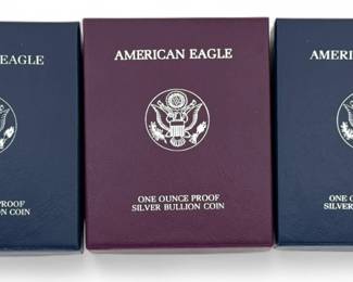 (3) Silver Eagle Proof Dollars Inc. 1986