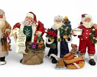 (6) Hand Crafted St. Nickolas Santa Figurines