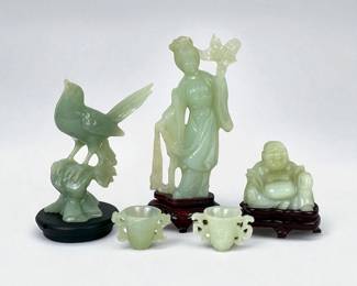 (5) Jadite Figures & Cups