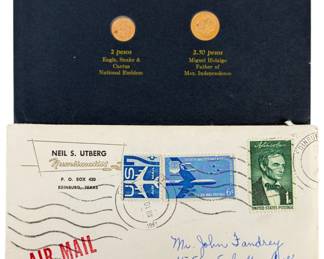 (2) 1945 Mexican Gold Coins- (1) 2 Peso & (1) 2 1/2 Peso