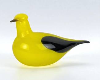 Oiva Toikka Iittala Glass Bird – Yellow & Black