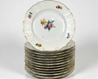 (12pc) Royal Copenhagen Saxon Porcelain Plates