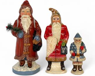 (3) Vaillancourt Folk Art Chalkware Figures